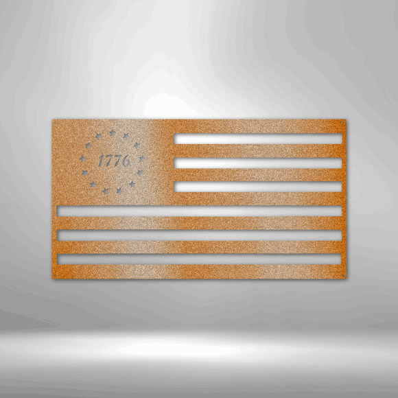 American Flag Sign 1776 Flag Steel Sign Laser Cut Powder Coated Home & Office Me